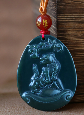 物瑞虎保泰吊坠青玉护身符挂件