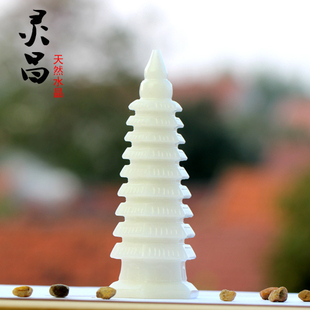 灵昌白色玉石文昌塔摆件家居摆件礼物