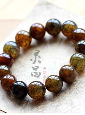 灵昌14MM龙鳞石手链财