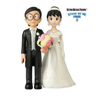 Rang日本代购UDF哆啦A梦大雄静香结婚可爱卡通机器猫礼物玩偶摆件