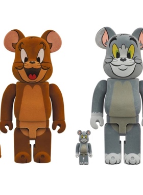 Rang日本代购BE@RBRICK 猫和老鼠 植绒款400％100%暴力熊玩偶摆件