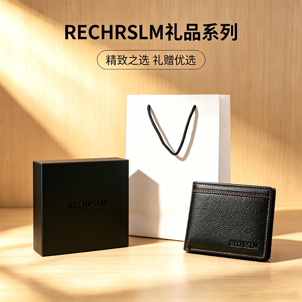 真皮牛皮钱夹男士钱包礼盒套装