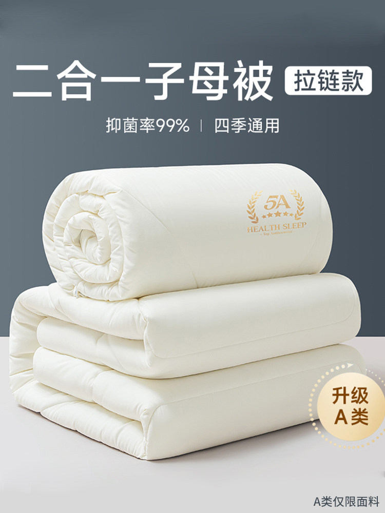 子母被二合一拉链款春秋棉被子冬被芯加厚保暖学生宿舍专用单人褥,床上用品,化纤被,淘宝优惠券,粉丝福利购,淘宝优惠卷