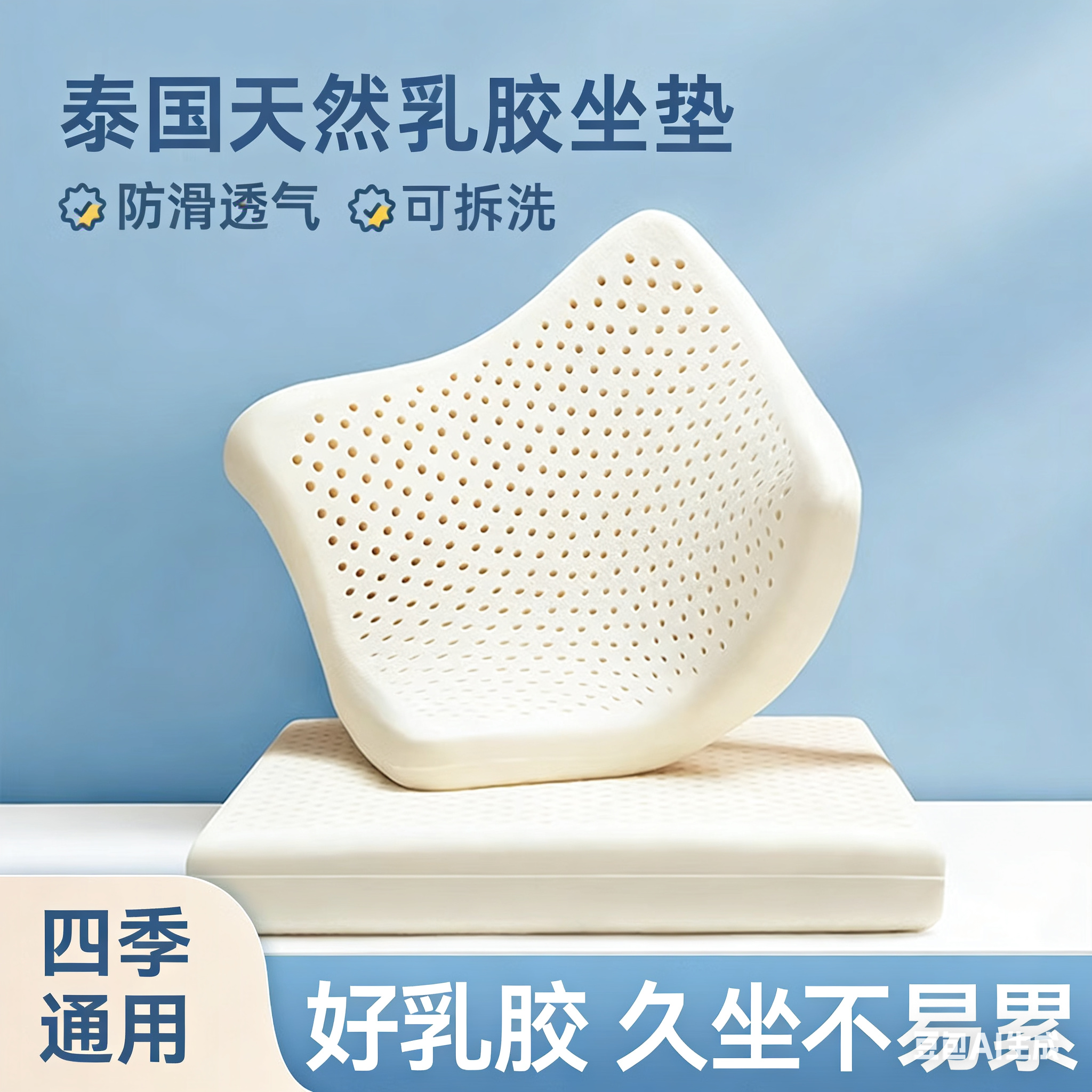 乳胶坐垫椅子垫防屁股痛办公室久坐座椅垫软屁垫学生宿舍教室透气