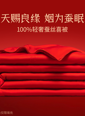真正蚕丝被四季通用结婚陪嫁喜被芯150x200天然春秋棉被子冬被桑4