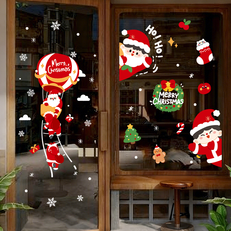 2026圣诞节装饰品玻璃门贴纸窗贴