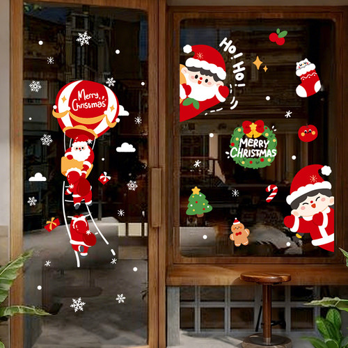 2026圣诞节装饰品玻璃门贴纸窗贴