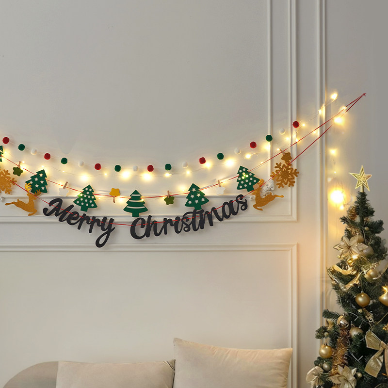 圣诞节拉花装饰品挂件氛围场景布置拉旗挂饰耶诞拍照道具夜灯吊饰