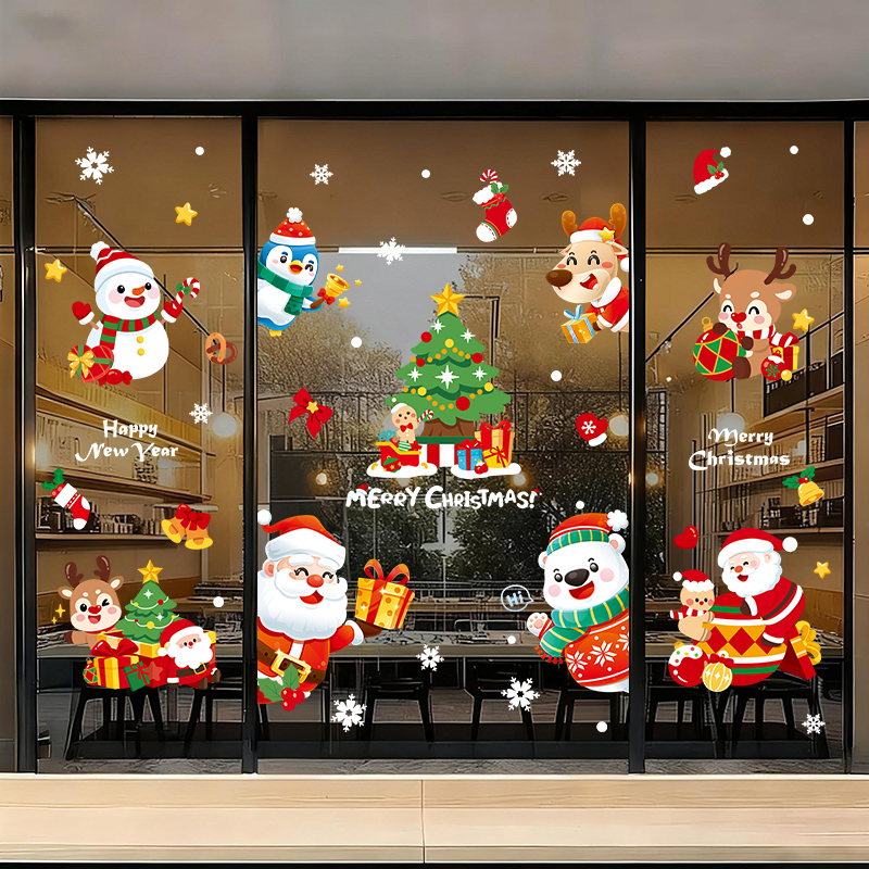 圣诞节静电窗花装饰玻璃贴纸