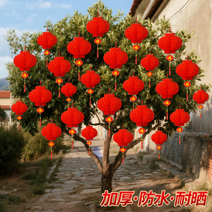 大红灯笼挂树上新年2026新款户外庭院挂饰马年装饰品过年挂件贺年