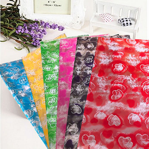 包装纸鲜花透明彩色苹果玻璃纸