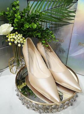 专柜正品Roberta诺贝达女鞋RL17505秋款单鞋浅口水钻女高跟鞋