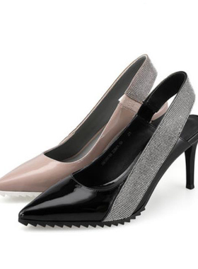 专柜正品Roberta诺贝达女鞋RM18016夏季尖头套脚细跟凉鞋水钻单鞋