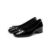 诺贝达女鞋 法式 26年新款 专柜正品 复古平底蝴蝶结浅口单鞋 RS268211