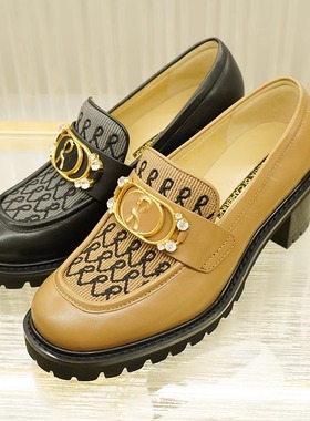 专柜正品Roberta诺贝达女鞋RL237101秋款奢华水钻一脚蹬乐福鞋