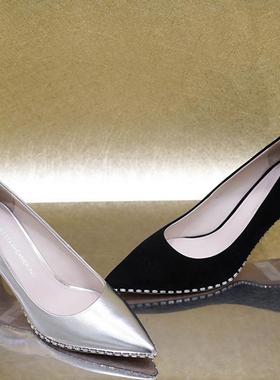 专柜正品女鞋Roberta诺贝达女鞋RS07227春尖头细跟高跟鞋浅口单鞋