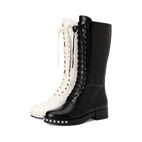 诺贝达马丁靴粗跟水钻系带特惠