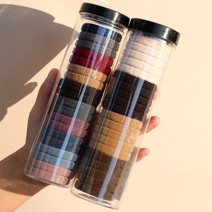 罐装女生扎头发头绳高弹力耐用发绳黑色发圈皮套橡皮筋2023年新款