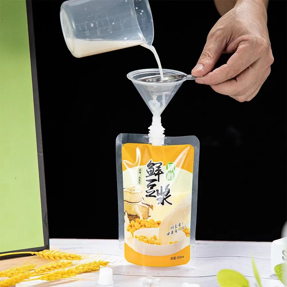 豆浆袋一次性自立吸嘴袋饮料中药液包装袋牛奶分装袋酸梅汤打包袋