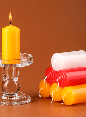 蜡烛家用无烟无味停电专用红蜡烛灯黄白色供奉点香短粗供佛小蜡烛