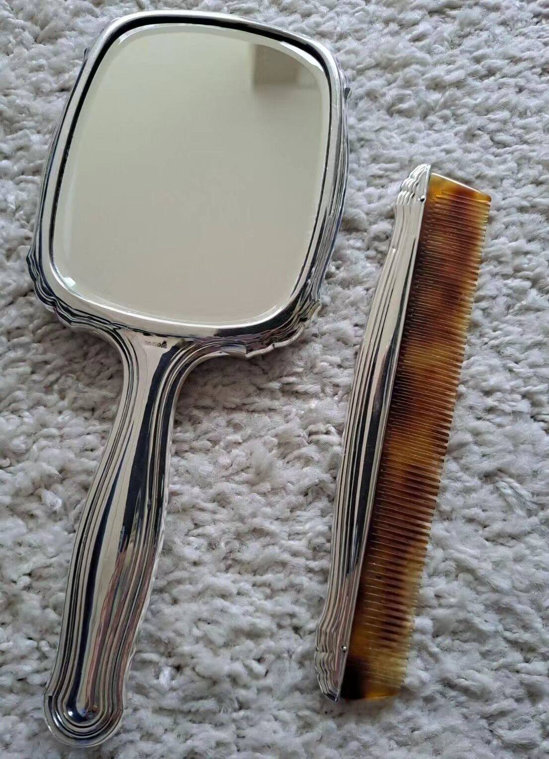 英国梳妆镜中古800银巴洛克