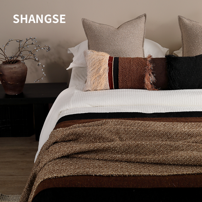 尚塞布艺样板房床品纯棉轻奢简约民宿床上用品10件套家居软装酒店