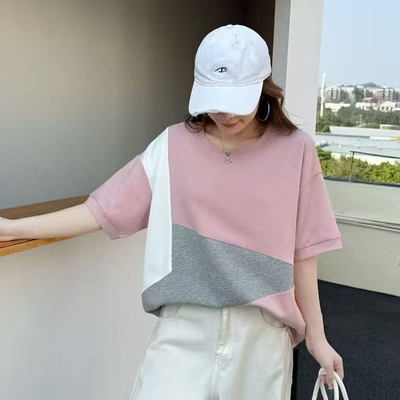 2026夏季新款女装短袖T恤女宽松圆领休闲百搭上衣