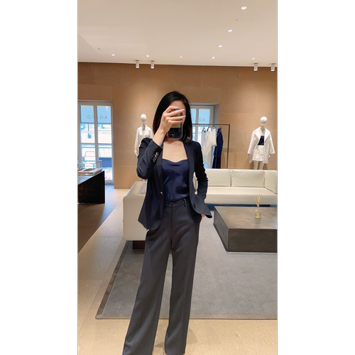 GIADA迦达经典款春夏款修身女士王鸥款休闲深蓝修身女士西装套装