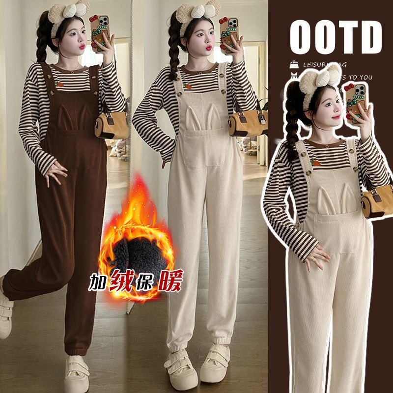 孕妇灯芯绒背带裤秋冬加绒加厚抽绳束脚连体裤休闲裤小个子孕妇装,孕妇装/孕产妇用品/营养,孕妇休闲裤,淘宝优惠券,粉丝福利购,淘宝优惠卷