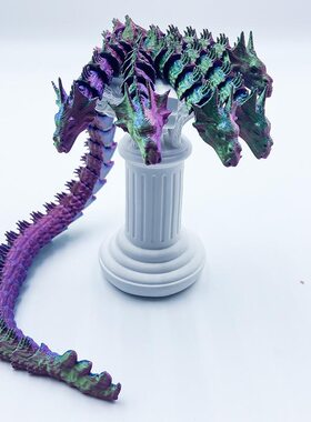 3D打印五头蛇的中国龙小孩儿童玩具关节可动礼物摆件装饰摆摊模型