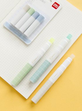 彩色笔型固体胶得力9629可换替芯小学生儿童办公手工胶棒高粘胶水