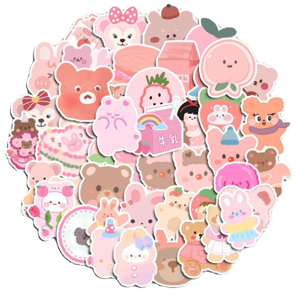 100张莓莓乳酪冰手帐儿童贴纸
