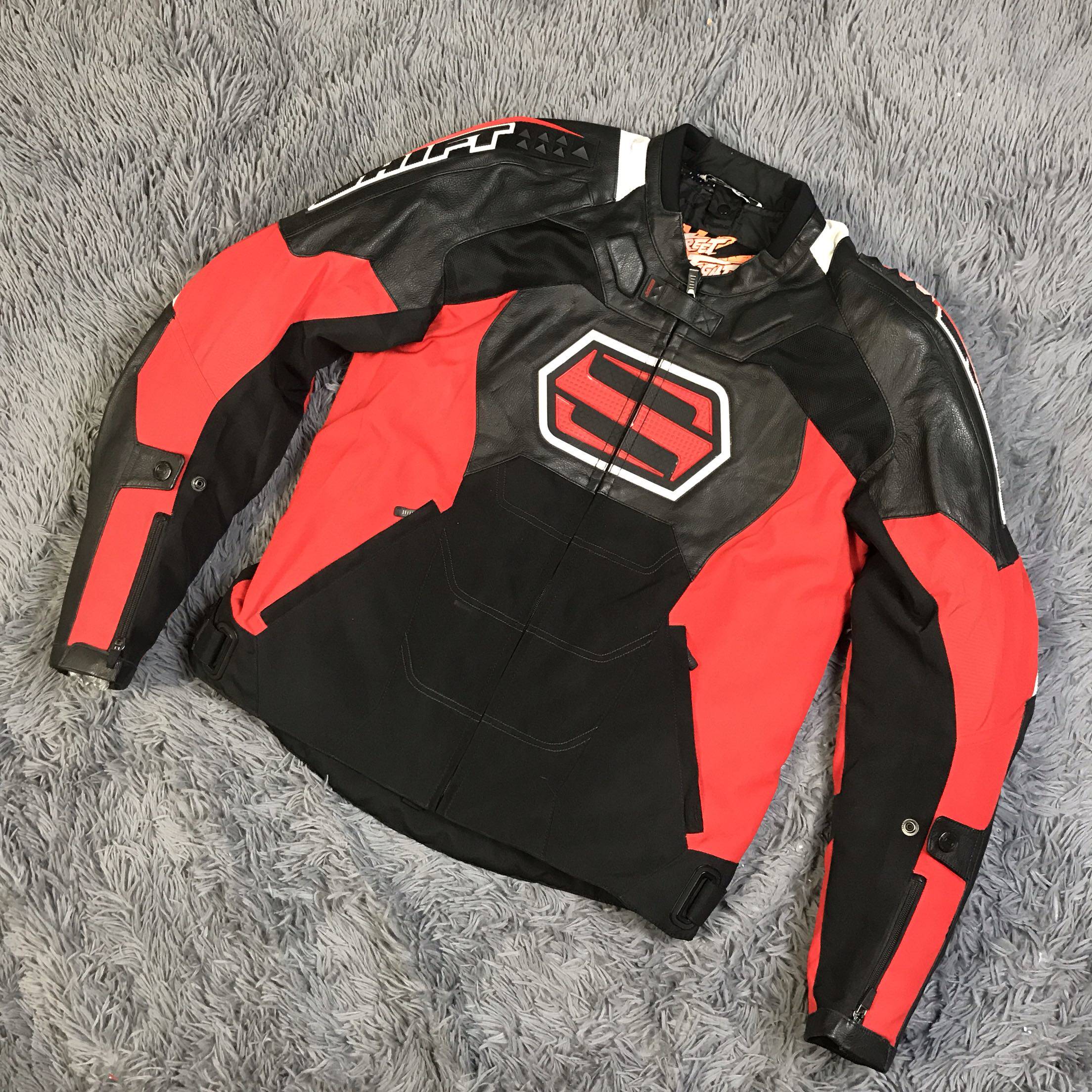 新品发售真皮厚牛皮摩托车机车皮衣男 防摔骑行服