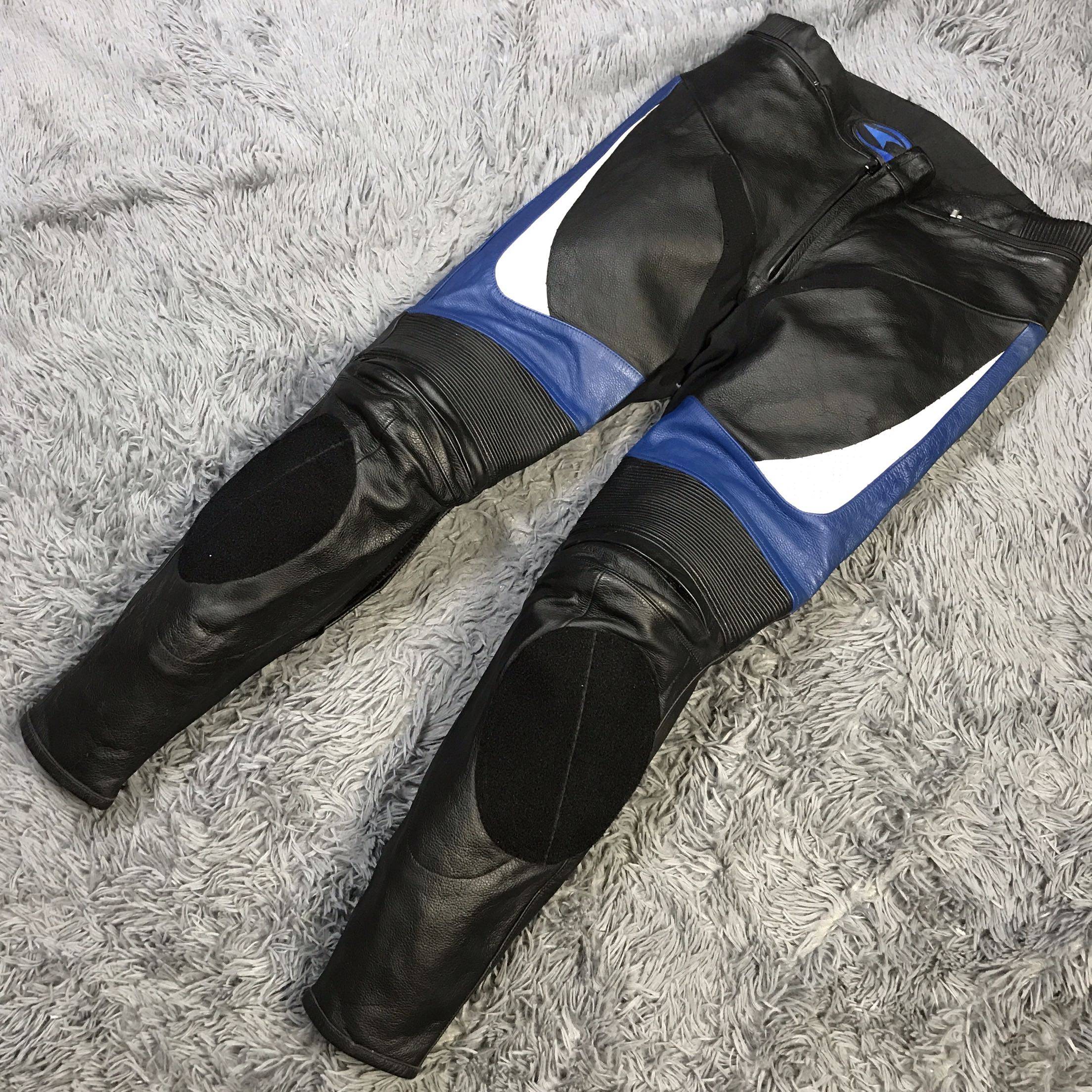 真皮牛皮机车摩托车皮裤骑行赛车裤 内置护具