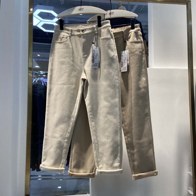 韩氏伊人女裤2025冬季新款159010加绒保暖水洗棉牛仔休闲裤老爹裤,女装/女士精品,牛仔裤,淘宝优惠券,粉丝福利购,淘宝优惠卷