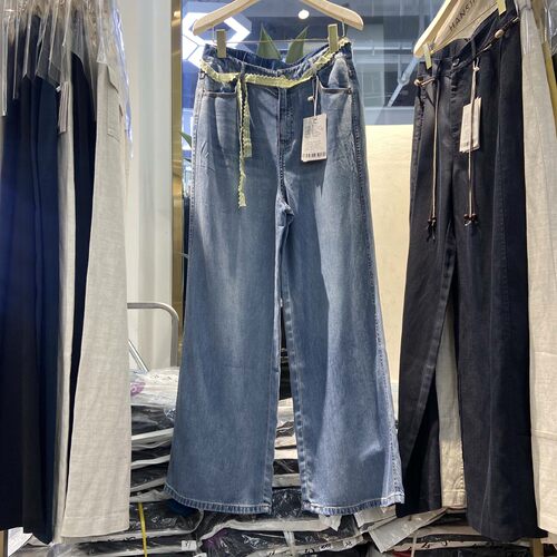 韩氏伊人女裤2026夏季新款HS7360天丝阔腿裤莱赛尔牛仔窄版长筒裤