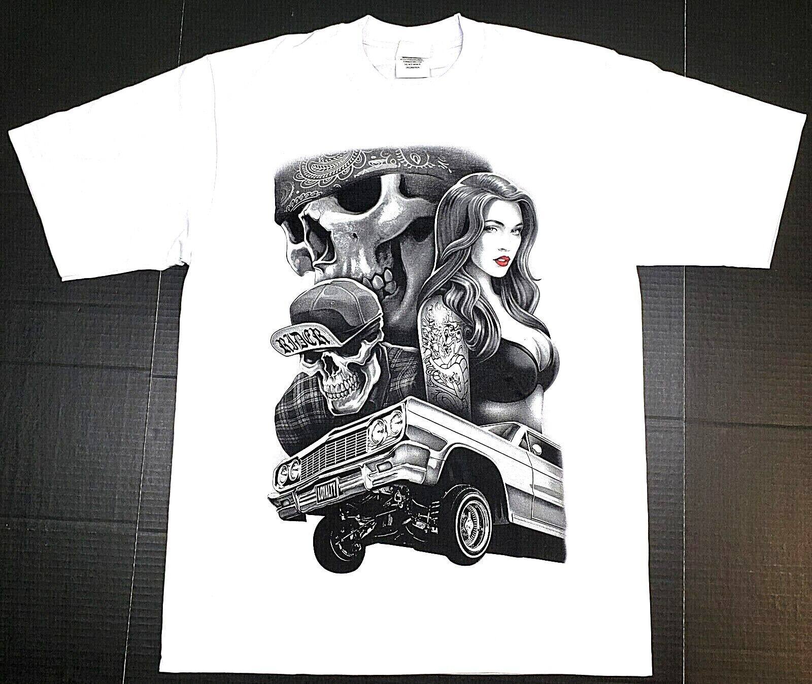 美国购西海岸chicano奇卡诺老墨hiphop说唱街舞bboy小领口短袖t恤