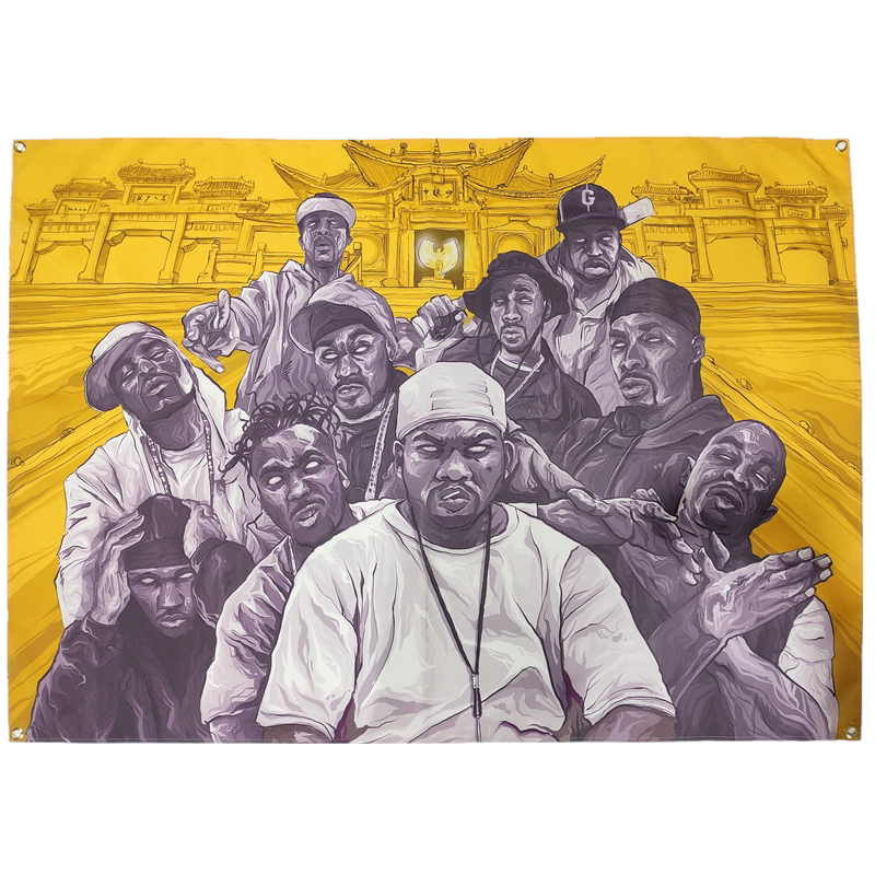 美国武当派wu-tang clan吴唐帮hiphop说唱bboy街舞dj墙壁装饰挂布