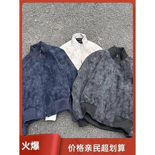 美式水洗PU皮外套男款春秋季潮牌时尚痞帅皮衣2025新款大码皮夹克