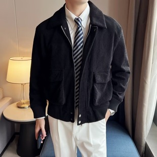 夹克高街翻领运动上衣 潮牌工装 美式 复古灯芯绒外套男女春秋冬新款