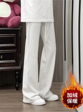 K36-1原版质量加绒白色黑色休闲裤