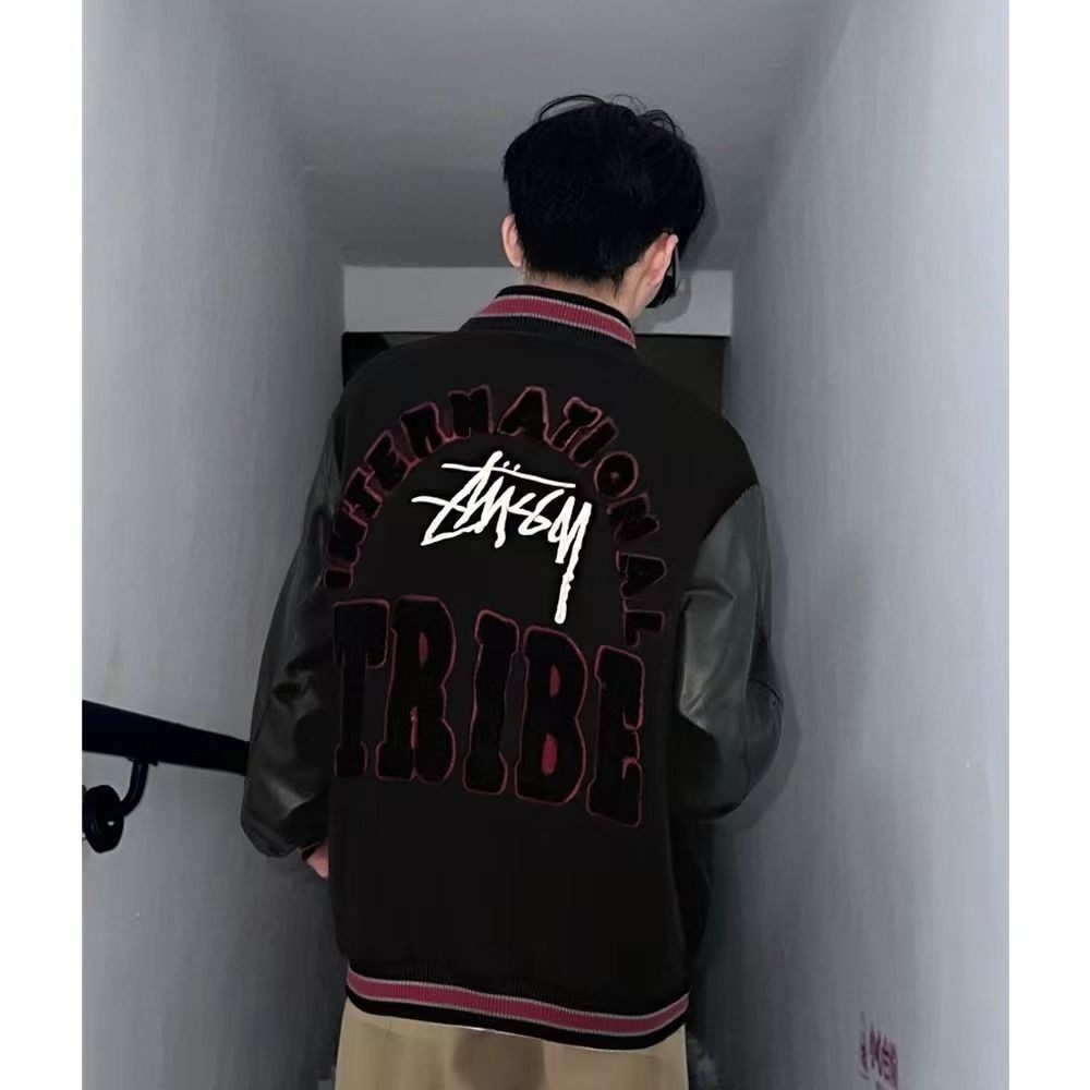 潮牌高街字母in外套男女春秋高级感痞帅夹克美式复古棒球服