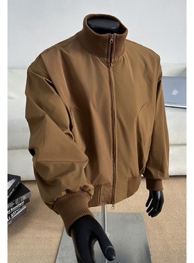 T08原版质量藏蓝色棕色黑色棒球服夹克