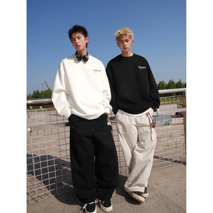 圆领卫衣男生400g新款 刺绣春秋冬重磅logo印花宽松百搭学生上衣