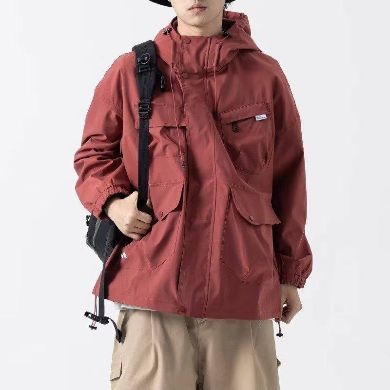 工装夹克男女潮牌多口袋冲锋衣高级情侣休闲连帽2025年新款2026年