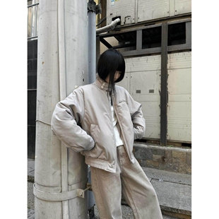 冬季毛领哈灵顿棉服冬保暖上衣活页分割bomber短款夹克外套2026年