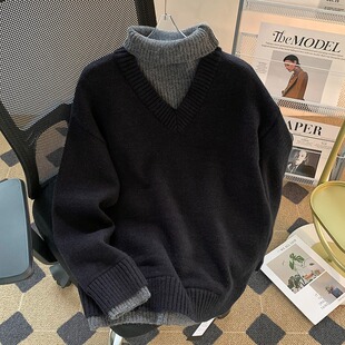 P58自家图MY48可翻高领柔软北极绒毛衣 黑色 灰色M到2XL