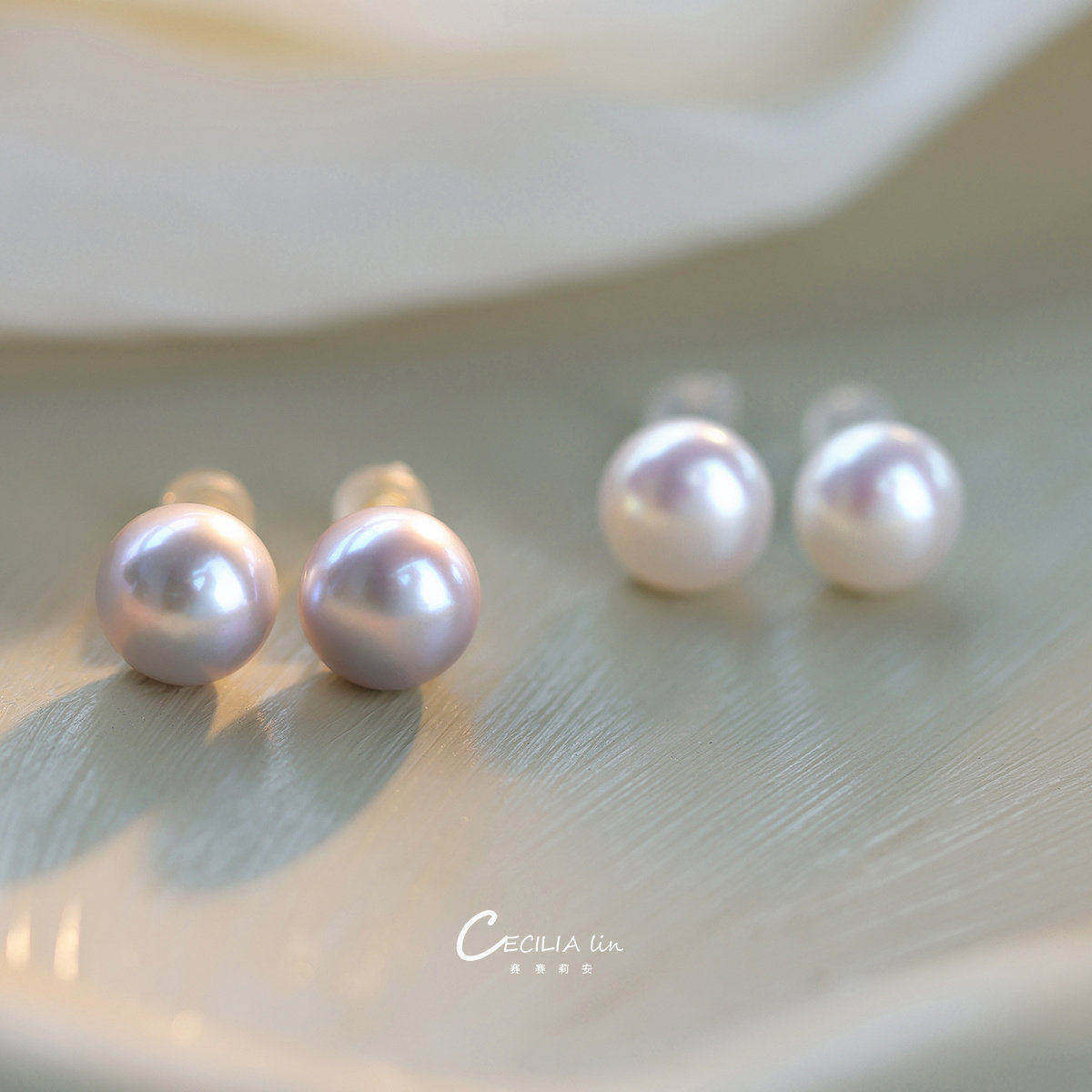 强光泽天然珍珠9-10mm大灯泡复古巴洛克气质fever同款耳环耳夹女