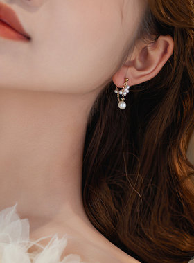 卷珠帘赛赛莉安设计天然淡水珍珠14KGF耳环高级感无耳洞耳夹ins女