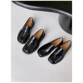 InkingPot彭姐 真皮厚底单鞋 英伦风复古一脚蹬tabi分趾皮鞋 猪蹄鞋